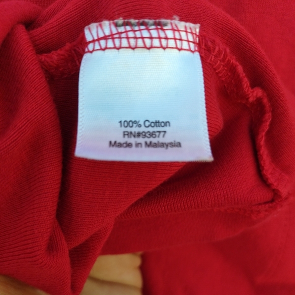 Red St.John Bay Short Sleeves Tshirt Cotton Pull Over Size Petite ( PL) - Picture 11 of 13